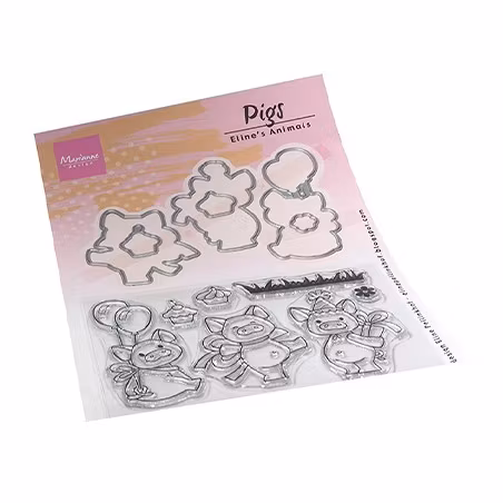 Marianne Design CLEARSTAMP + DIE EC0187 Eline's Pigs