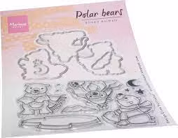 Marianne Design CLEARSTAMP + DIE EC0193 Eline's Polar Bears