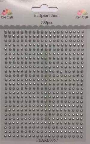 DIXI CRAFT halfpearls 3MM 500 stk PEARL0057 silver