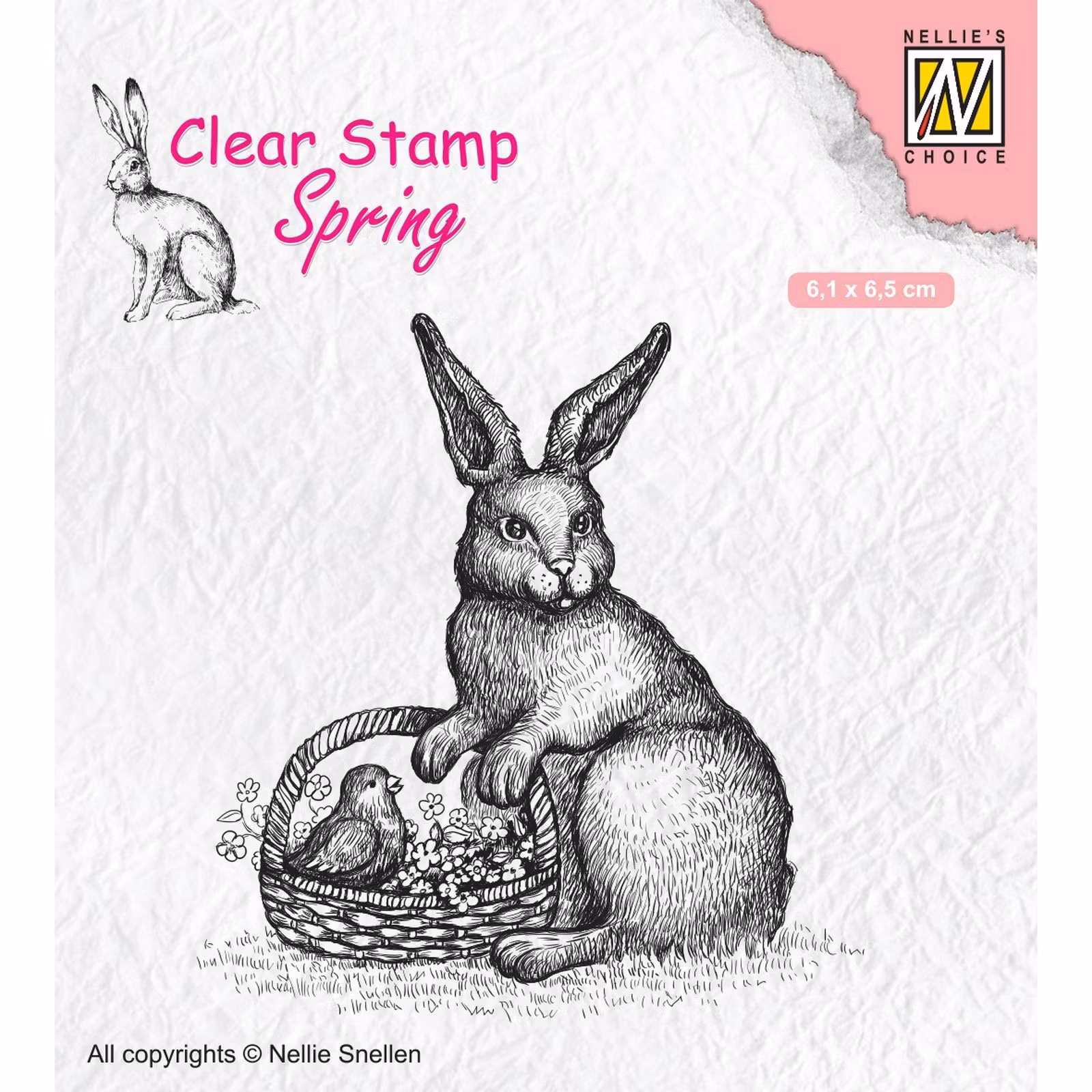 Clearstamps Nellie Snellen - Easter hare with basket SPCS013
