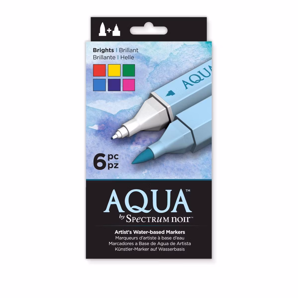 Spectrum Noir Aqua Markers 6 stk Brights SPECN-AQ-6-BRI