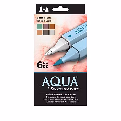 Spectrum Noir Aqua Markers 6 stk Earth SPECN-AQ-6-EAR