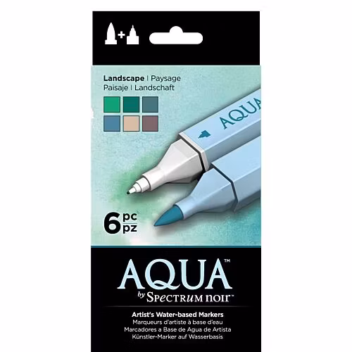 Spectrum Noir Aqua Markers 6 stk Landscape SPECN-AQ-6-LAN