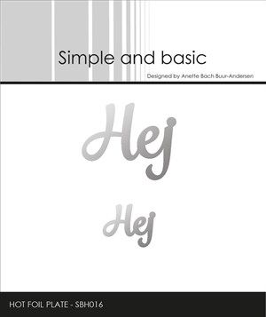 Simple and Basic Hot Foil Plate “Hej" SBH016