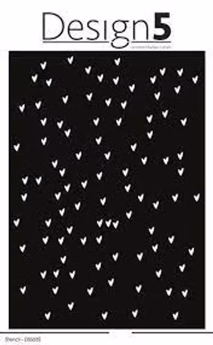 Design5 Stencil - Small Crazy Hearts D5S035