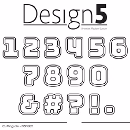 Design5 Dies - Numbers w/Shadow D5D002