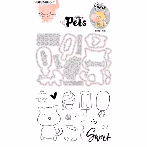 Studio light dies & stamps Missees Pets - sweet cat
