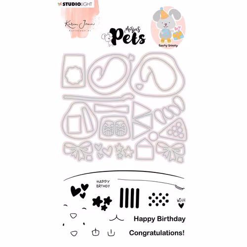 Studio light dies & stamps Missees Pets - funny bunny