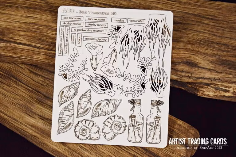 Snipart Chipboard - 35277 ATC – Sea Treasures kit