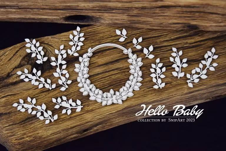 Snipart Chipboard - 25517 Hello Baby – Circle Frame – layered