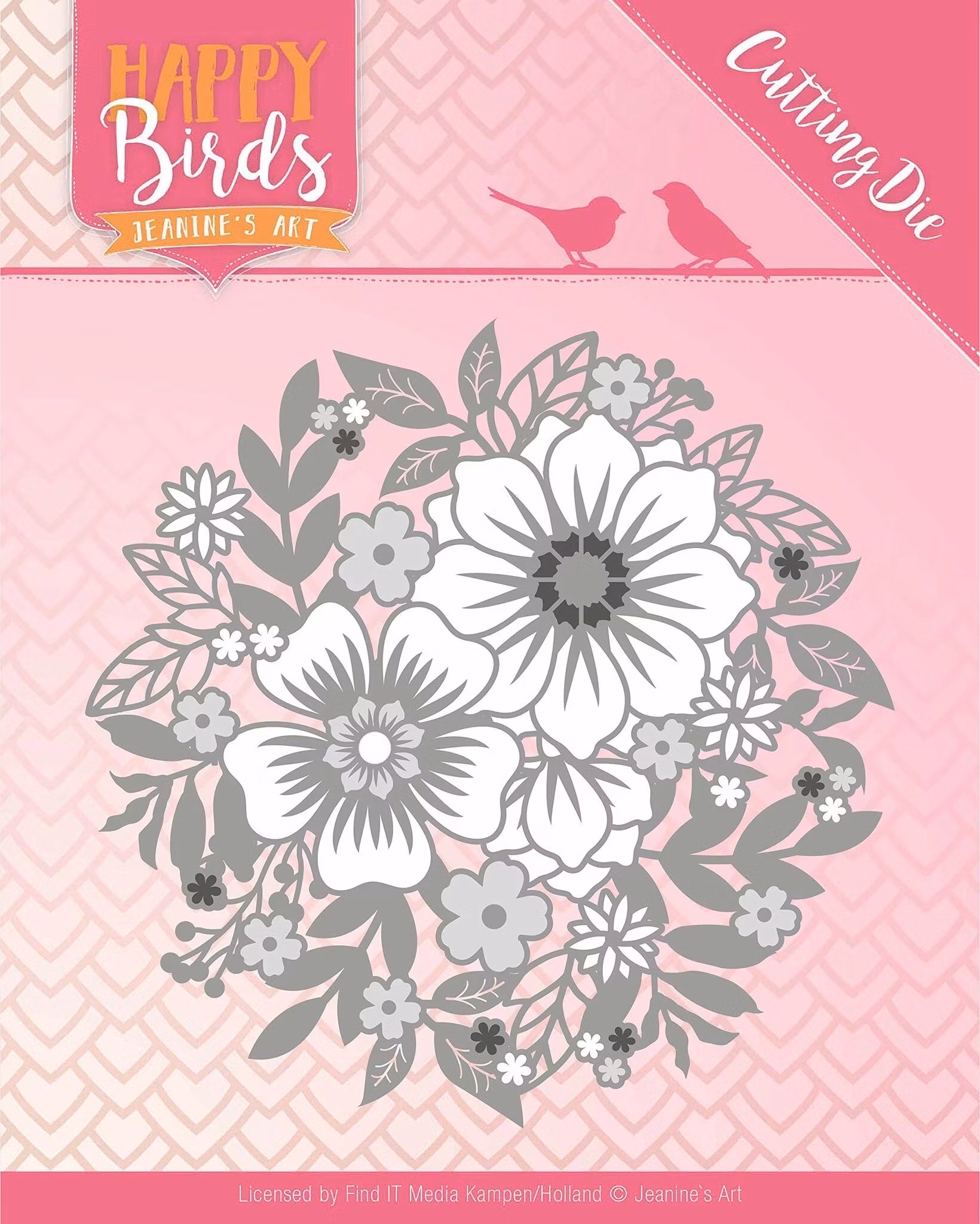 Jeanines Art Dies - circle of flowers JAD10084