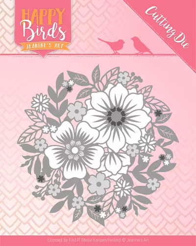 Jeanines Art Dies - circle of flowers JAD10084