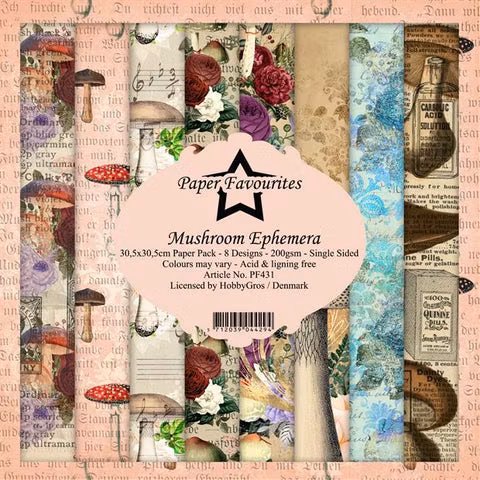 Paper Favourites pack 12x12 - Mushroom Ephemera