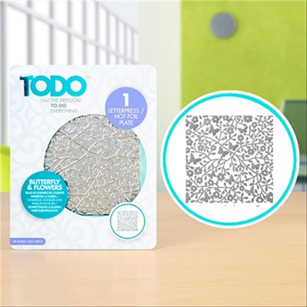 TODO Hot Foil Plate - butterfly & flowers 363623