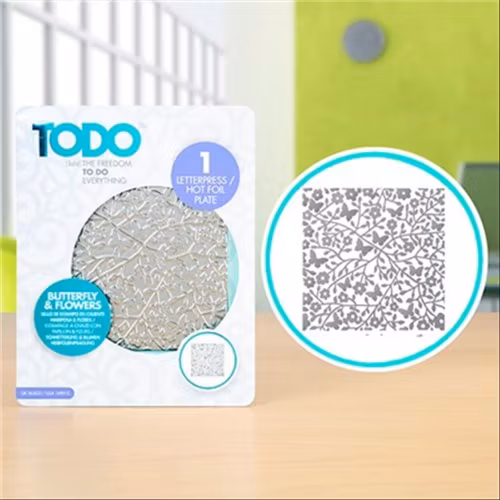 TODO Hot Foil Plate - butterfly & flowers 363623