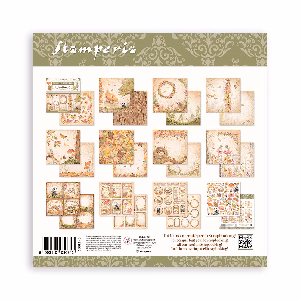 Stamperia 10st - 30,5 x 30,5 -12x12  - Woodland , SBBL143