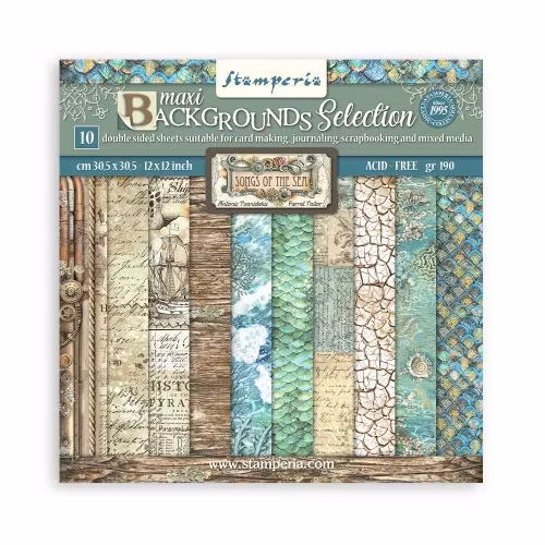 Stamperia 10st - 30,5 x 30,5 -12x12  - Songs Of The Sea 2 , SBBL142