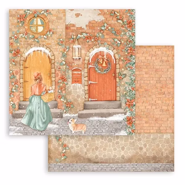 Stamperia 10st - 30,5 x 30,5 -12x12  - All Around Xmas , SBBL140