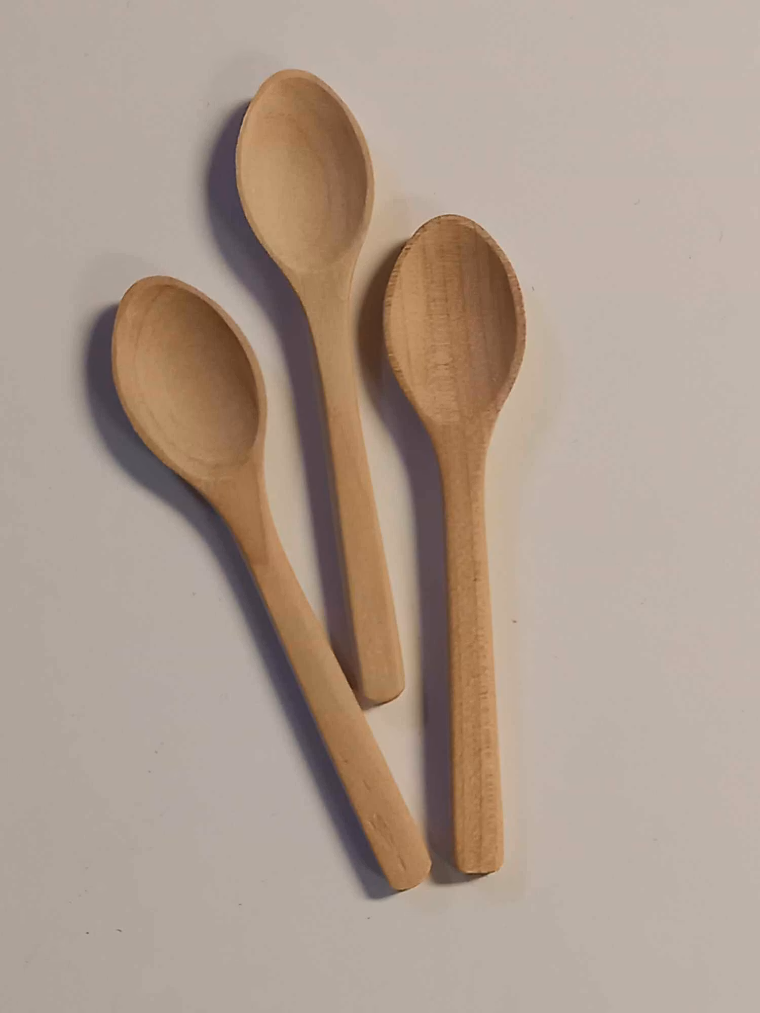 Mini skedar i trä 9cm 3st