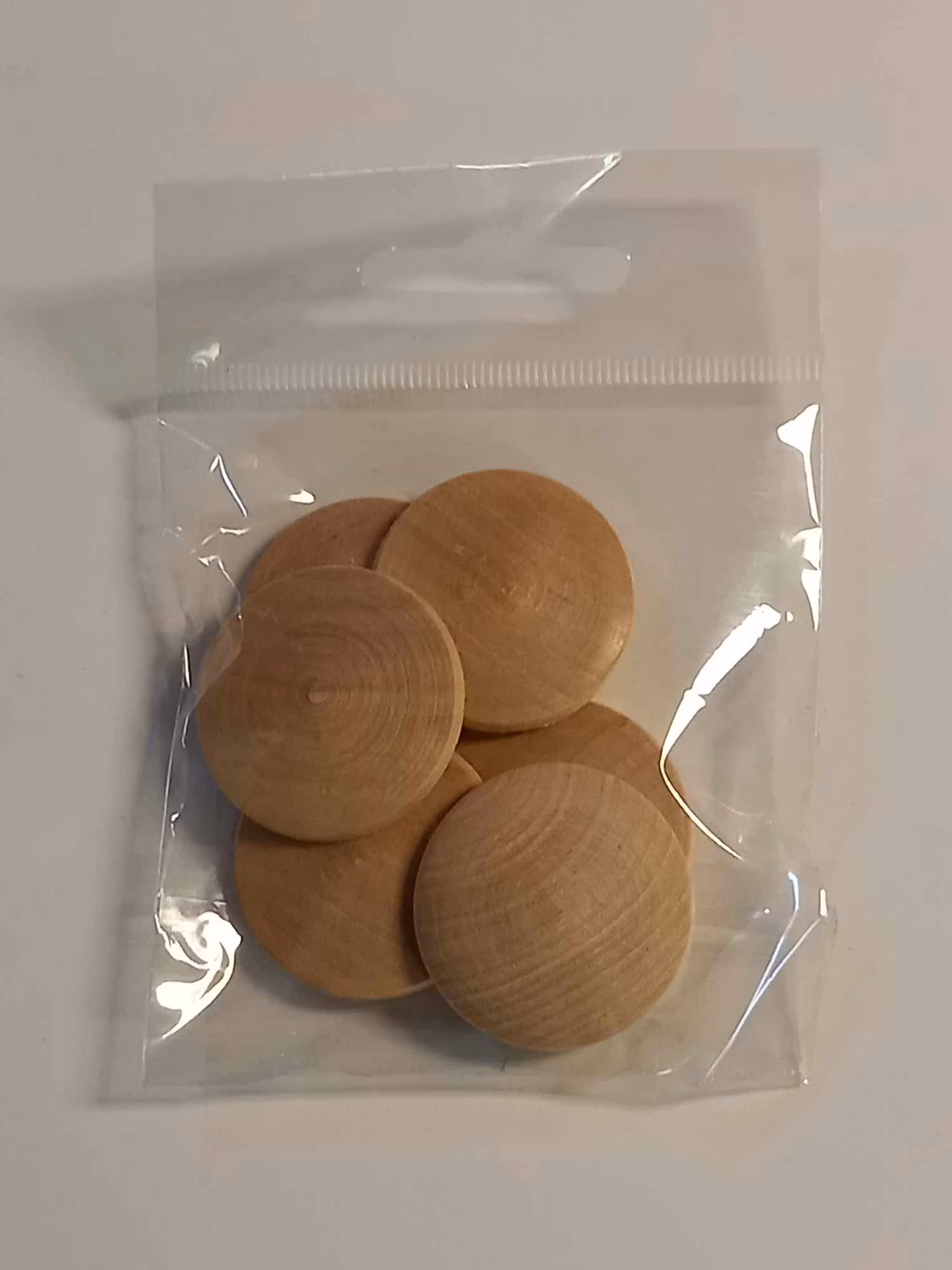 kupade släta knappar i trä ca 3 cm 6st