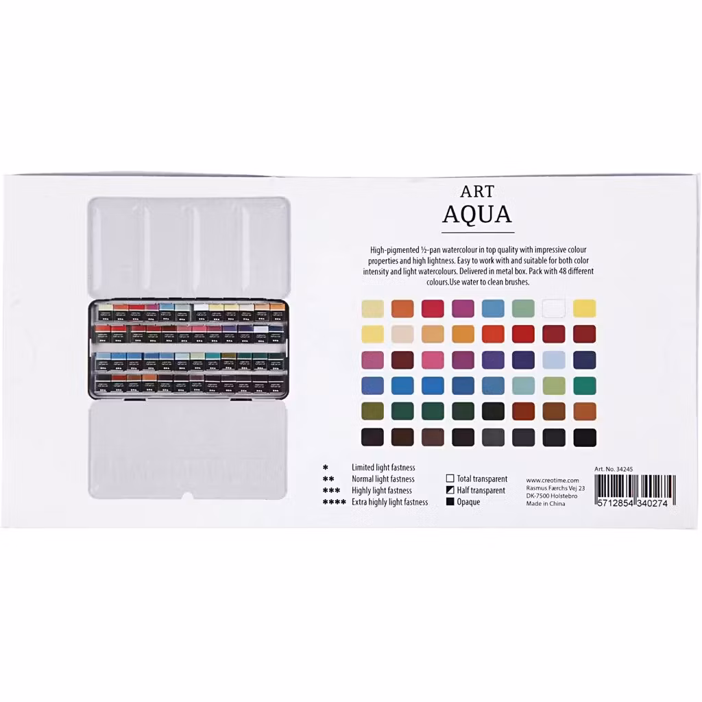 Art Aqua, akvarellfärg 48 färger