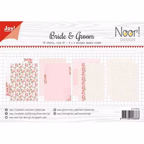 Joy!Crafts, A4 Papper 12st - bride & groom