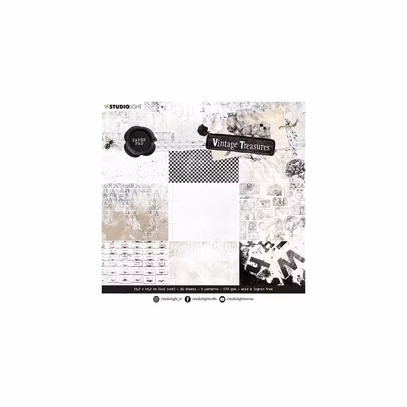 Studio Light - Vintage Treasures Paper pad SL-VT-PP43