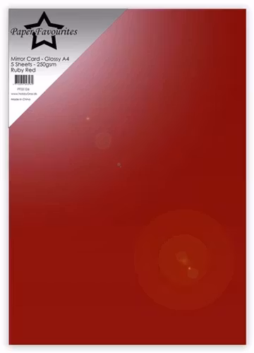 Paper Favourites Mirror Card Glossy "Ruby Red" PFSS10