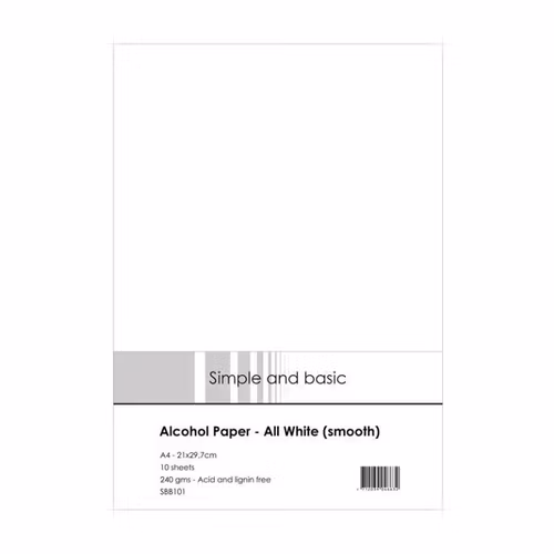 Simple and basic "Alcohol Paper - All White (Smooth)" SBB101