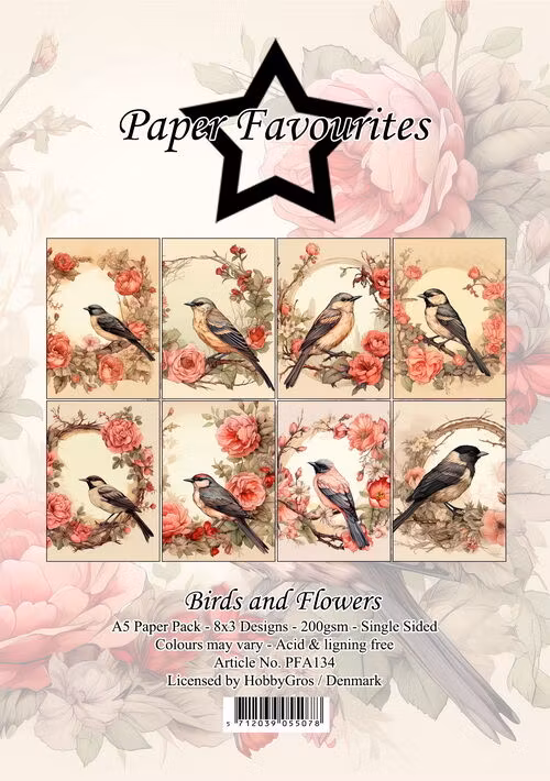 Paper Favourites Paper Pad 12"x12" - Birds and Flowers