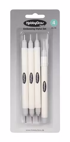 HobbyGros Tools "Embossing Set + Piercing Tool (4 pcs)" HGT024