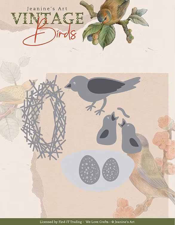 Jeanines Art Dies - bird and nest  JAD10174