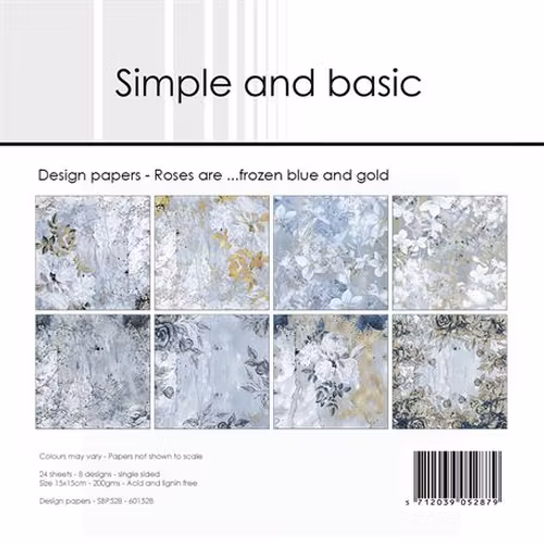 Simple and Basic Design Papers "Roses are ...frozen blue and gold"