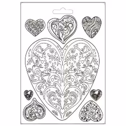 Stamperia soft mould, A5 - heart K3PTA5622