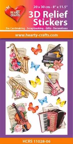 Hearty Crafts - 3D relief stickers - music 11028-06