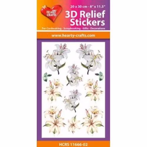 Hearty Crafts - 3D relief stickers - lily 11666-02