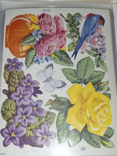Stickers, retro 70-80tal - blommor 134