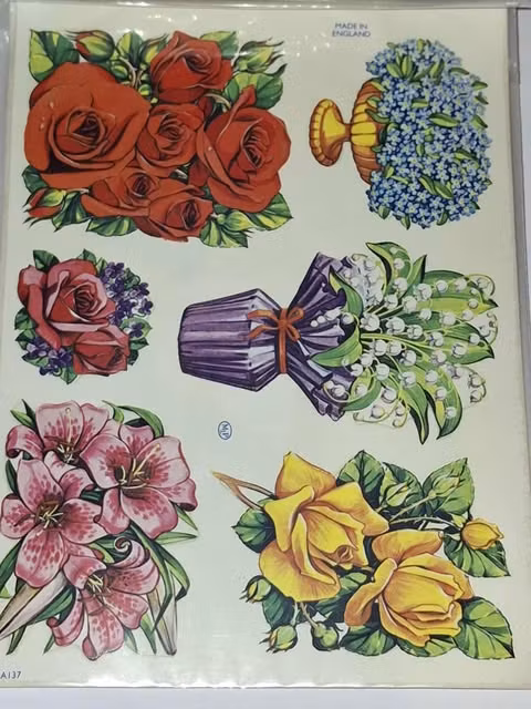 Stickers, retro 70-80tal - blommor 137