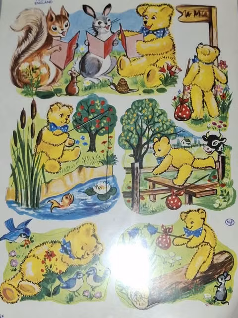 Stickers, retro 70-80tal - nalle sagor