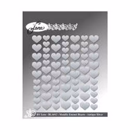 By Lene Enamel hearts Metallic silver bla012