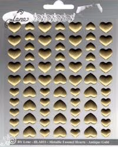 By Lene Enamel hearts Metallic gold bla012