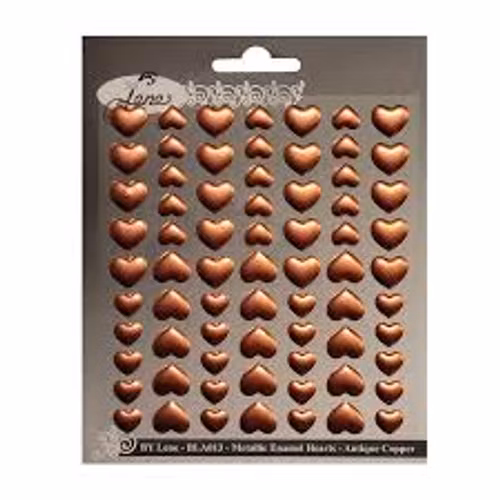 By Lene Enamel hearts Metallic copper bla013
