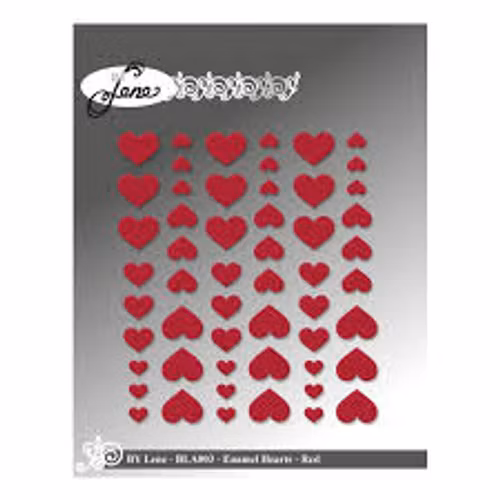 By Lene Enamel hearts - red bla003