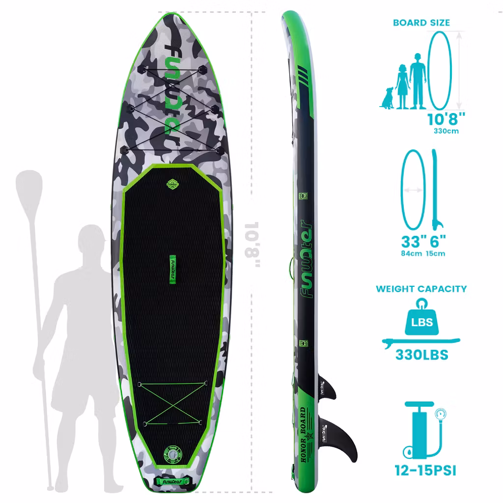 AQUIST SUP bräda-summer inflatable stand up paddle board sup honor green color waterproof sport leisure touring