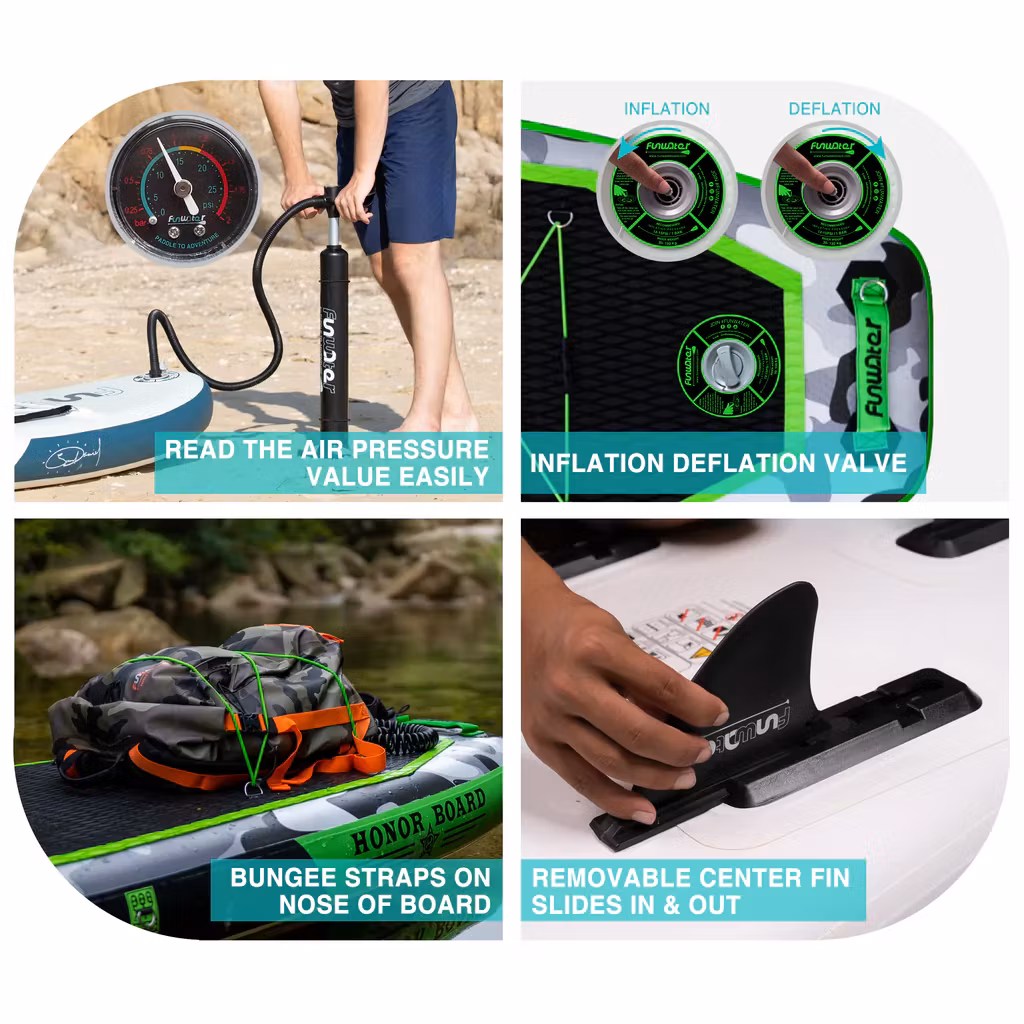 AQUIST SUP bräda-summer inflatable stand up paddle board sup honor green color waterproof sport leisure touring