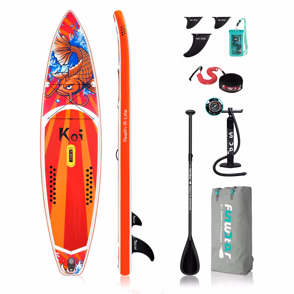 SUPFR01A  funwater summer feath r lite paddle board koi fish fashion 3 fins touring surfing waterproof affordable leisure