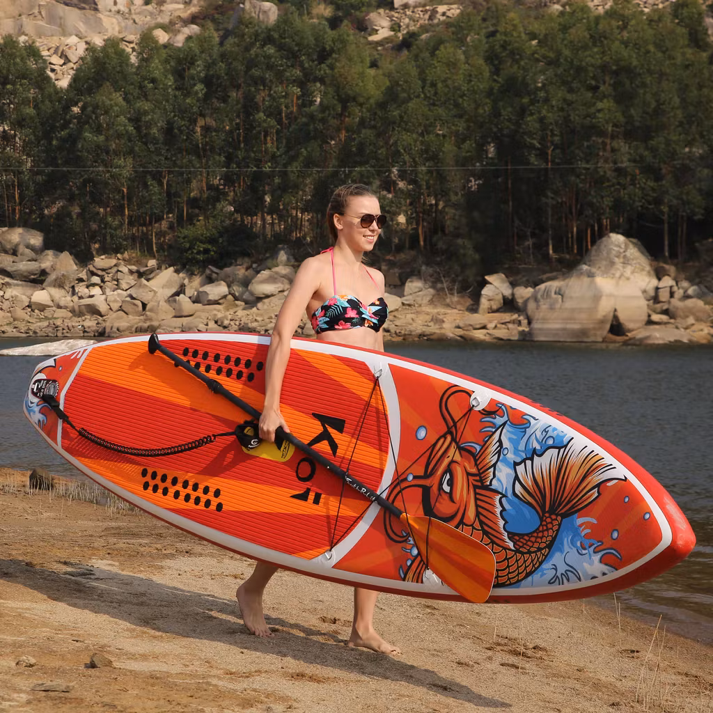 SUPFR01A  funwater summer feath r lite paddle board koi fish fashion 3 fins touring surfing waterproof affordable leisure