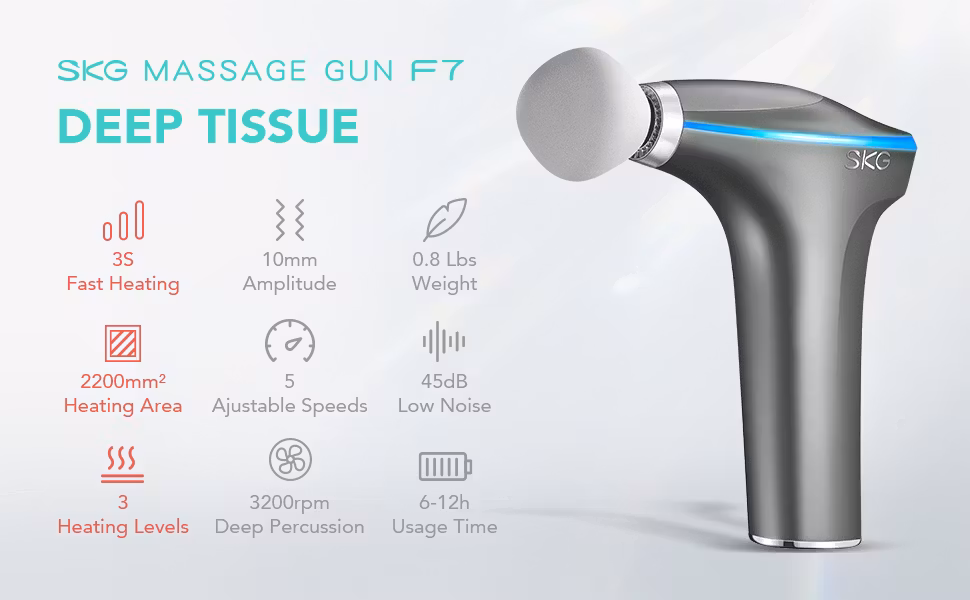 SKG Massage Gun F7-EN Gray / SKG Massagepistol F7-EN Grå