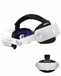 TRANSNOVO Huvudrem Kompatibel med Meta Quest 3, VR-tillbehör för Oculus Quest 3, Enknappsfällbar Lättvikts Elite-rem, Förbättrad Komfort och Stöd för Spelimmersion