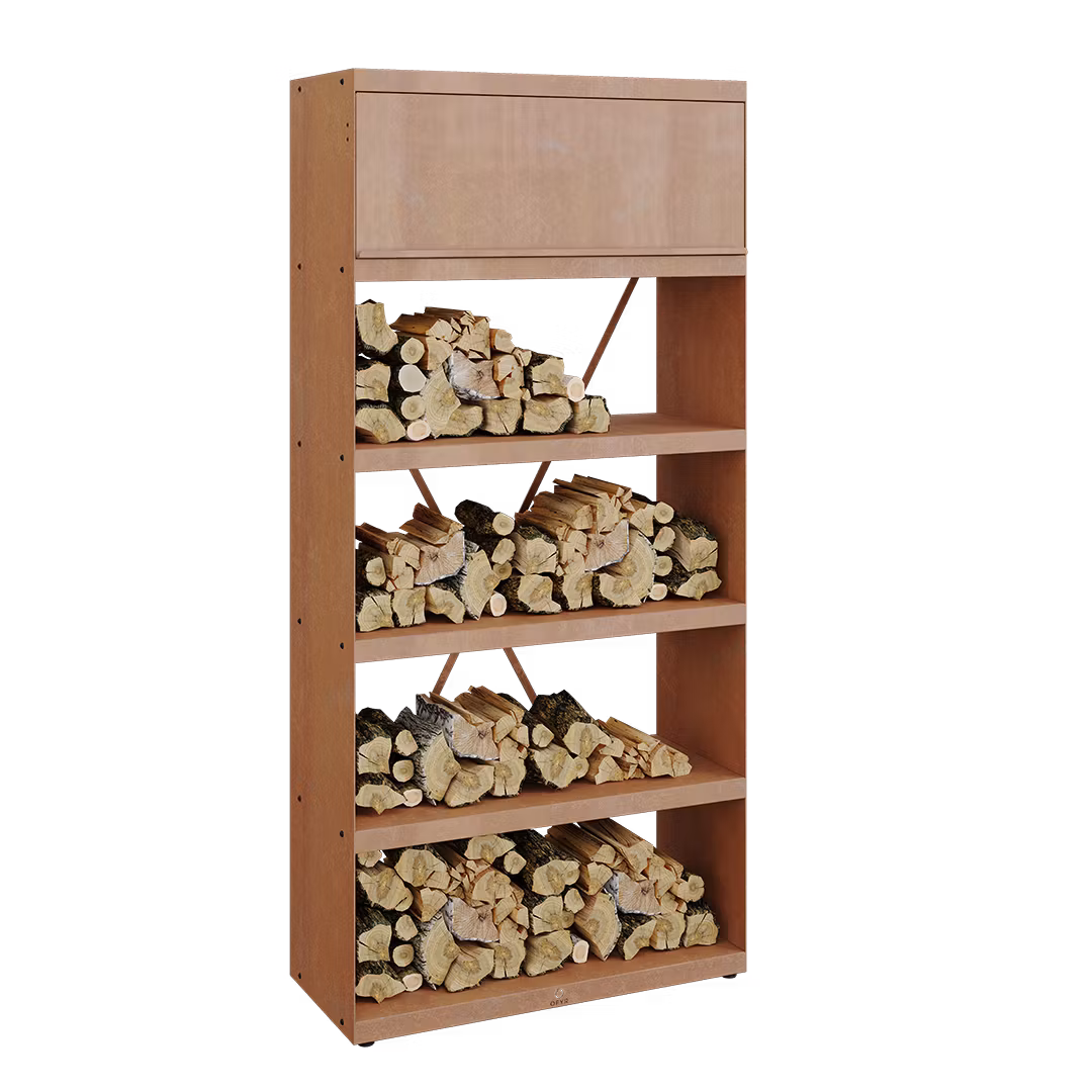 OFYR Wood Storage Corten/Svart 100